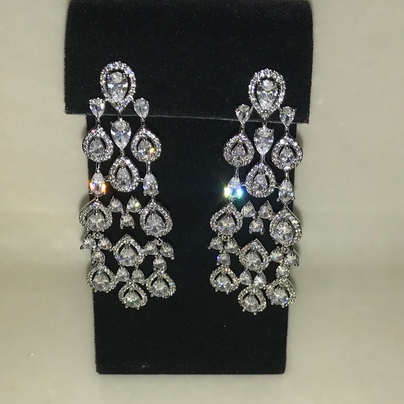 6ct Marquis Chandelier Earrings - Picture 11 of 12